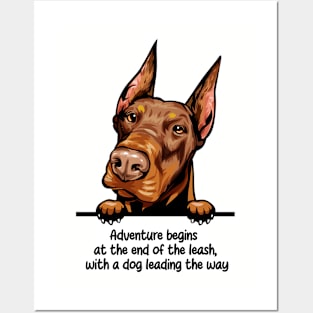 Adventure begins  at the end of the leash,  with a dog leading the way Posters and Art